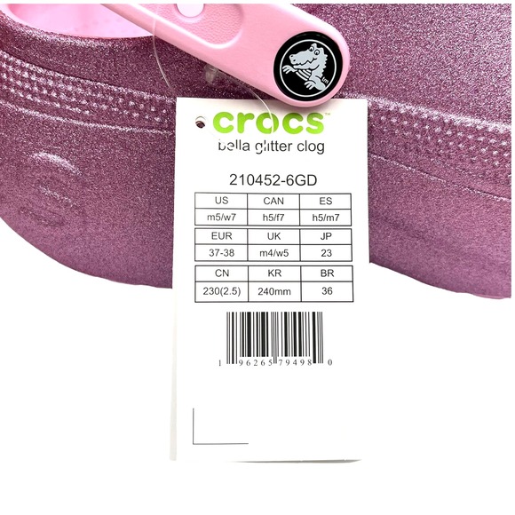 Crocs Womens Mega Wedge Platform Clog Size 7 Rose Glitter Slip-on Water Friendly - Picture 9 of 14